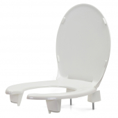 Bemis 3L2050T (White) 3" Lift Medic-Aid Plastic Round Toilet Seat w/ DuraGuard, Heavy-Duty Bemis